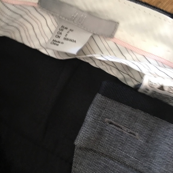 H&M Gray Boot-Cut Slacks Trimmed in Black - Picture 4 of 5